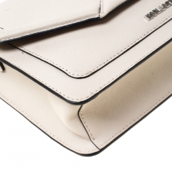 Karl Lagerfeld Ivory Leather K Klassik Top Handle Bag 