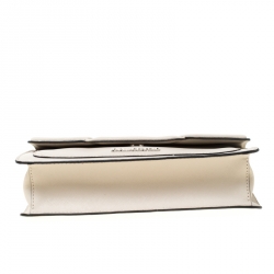 Karl Lagerfeld Ivory Leather K Klassik Top Handle Bag 
