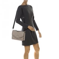 Karl Lagerfeld Ivory Leather K Klassik Top Handle Bag 