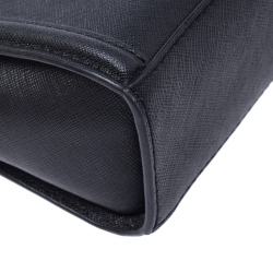 Pre Owned Karl Lagerfeld Black Saffiano Leather Micro K KLASSIK Crossbody Bag