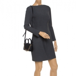 Pre Owned Karl Lagerfeld Black Saffiano Leather Micro K KLASSIK Crossbody Bag