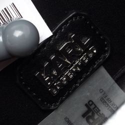 Karl Lagerfeld Silver Glitter Acrylic Jet Boarding Pass Minaudere Clutch