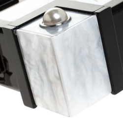 Karl Lagerfeld Black/White Treasure Box Chain Clutch
