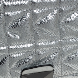 Pre Owned Karl Lagerfeld Metallic Silver Quilted Leather Flap Shoulder Bag