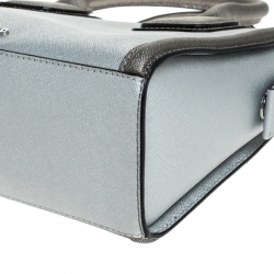 Karl Lagerfeld Metallic Silver Leather Mini K Klassik Tote