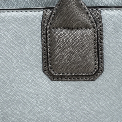 Karl Lagerfeld Metallic Silver Leather Mini K Klassik Tote
