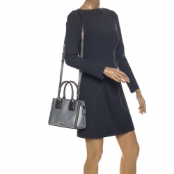 Karl Lagerfeld Metallic Silver Leather Mini K Klassik Tote