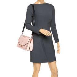 Pre Owned Karl Lagerfeld Blush Pink Leather K/Klassik Shoulder Bag