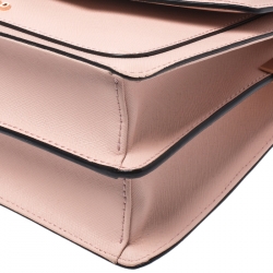 Pre Owned Karl Lagerfeld Blush Pink Leather K/Klassik Shoulder Bag