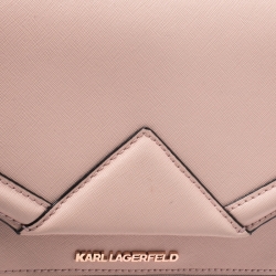 Pre Owned Karl Lagerfeld Blush Pink Leather K/Klassik Shoulder Bag