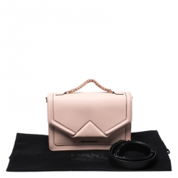 Pre Owned Karl Lagerfeld Blush Pink Leather K/Klassik Shoulder Bag