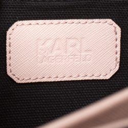 Pre Owned Karl Lagerfeld Blush Pink Leather K/Klassik Shoulder Bag