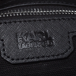 Pre Owned Karl Lagerfeld Black Leather Ikonik Tote 