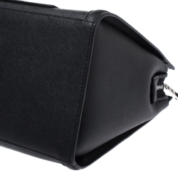 Pre Owned Karl Lagerfeld Black Leather Ikonik Tote 