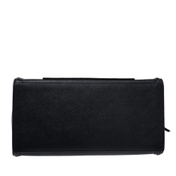 Pre Owned Karl Lagerfeld Black Leather Ikonik Tote 