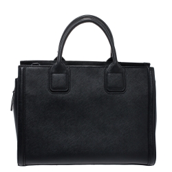 Pre Owned Karl Lagerfeld Black Leather Ikonik Tote 