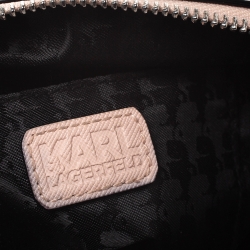 Karl Lagerfeld Light Peach Leather Chain Shoulder Bag