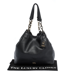 Pre Owned Karl Lagerfeld Black Leather Chain Tote