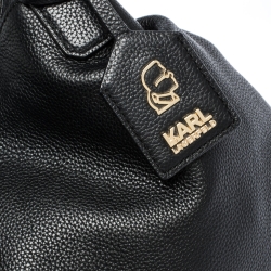 Pre Owned Karl Lagerfeld Black Leather Chain Tote