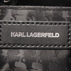 Karl Lagerfeld Black Leather K/Ikonik Bucket Bag