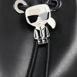 Karl Lagerfeld Black Leather K/Ikonik Bucket Bag