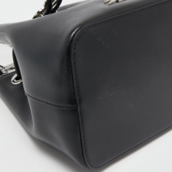 Karl Lagerfeld Black Leather K/Ikonik Bucket Bag