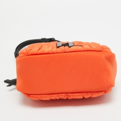 Pre Owned Karl Lagerfeld Orange/Black Quilted Nylon K/Studio Crossbody Bag