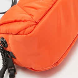 Pre Owned Karl Lagerfeld Orange/Black Quilted Nylon K/Studio Crossbody Bag