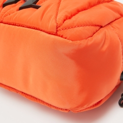 Pre Owned Karl Lagerfeld Orange/Black Quilted Nylon K/Studio Crossbody Bag