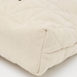 Pre Owned Karl Lagerfeld x Amber Valletta Light Beige Quilted Canvas K/Kushion Bag