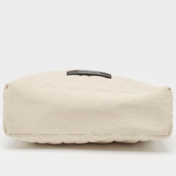 Pre Owned Karl Lagerfeld x Amber Valletta Light Beige Quilted Canvas K/Kushion Bag