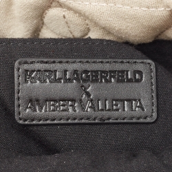 Pre Owned Karl Lagerfeld x Amber Valletta Light Beige Quilted Canvas K/Kushion Bag