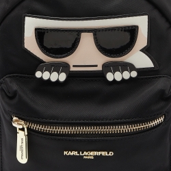Pre Owned Karl Lagerfeld Black Nylon and Leather Amour Backpack