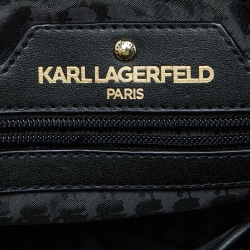 Pre Owned Karl Lagerfeld Black Nylon and Leather Amour Backpack