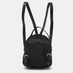 Pre Owned Karl Lagerfeld Black Nylon and Leather Amour Backpack