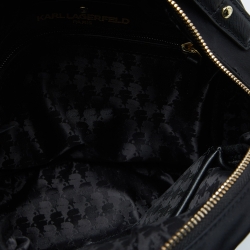 Pre Owned Karl Lagerfeld Black Nylon and Leather Amour Backpack