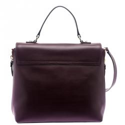 Pre Owned Kate Spade Purple Leather Varick Street Abbie Top Handle Bag