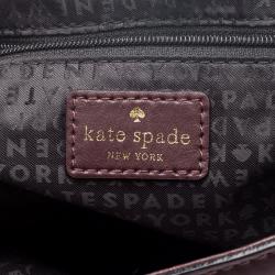 Pre Owned Kate Spade Purple Leather Varick Street Abbie Top Handle Bag