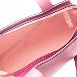 Pre Owned Kate Spade Pink Croc Embossed Leather Street Dominique Satchel