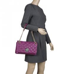 Pre Owned Kate Spade Purple Quilted Leather Astor Court Cynthia Shoulder Bag
