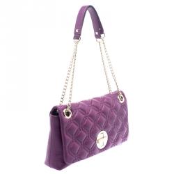 Pre Owned Kate Spade Purple Quilted Leather Astor Court Cynthia Shoulder Bag
