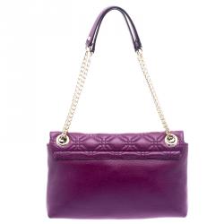 Pre Owned Kate Spade Purple Quilted Leather Astor Court Cynthia Shoulder Bag