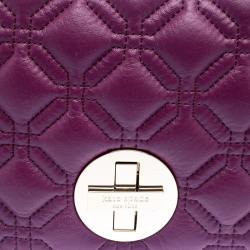 Pre Owned Kate Spade Purple Quilted Leather Astor Court Cynthia Shoulder Bag