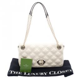 Pre Owned Kate Spade Cream Quilted Leather Astor Court Cynthia Shoulder Bag