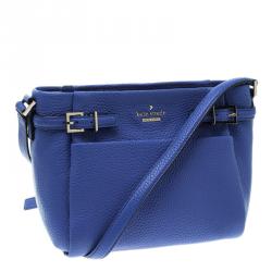 Pre Owned Kate Spade Blue Leather Mini Brandy Crossbody Bag