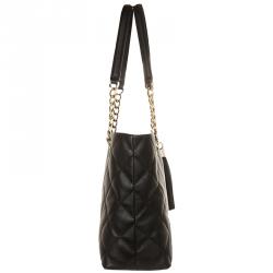 Pre Owned Kate Spade Black Quilted Leather Small Emerson Place Priya Shopper Tote