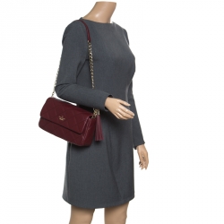 Pre Owned حقيبة كتف كيت سبيد امرسون بلاس سرينا جلد عنابية