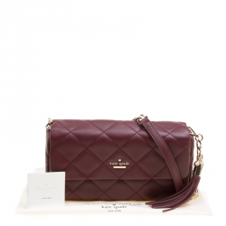 Pre Owned حقيبة كتف كيت سبيد امرسون بلاس سرينا جلد عنابية