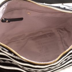 Pre Owned Kate Spade Monochrome Canvas and Leather Top Handle Shoulder Bag
