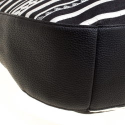 Pre Owned Kate Spade Monochrome Canvas and Leather Top Handle Shoulder Bag